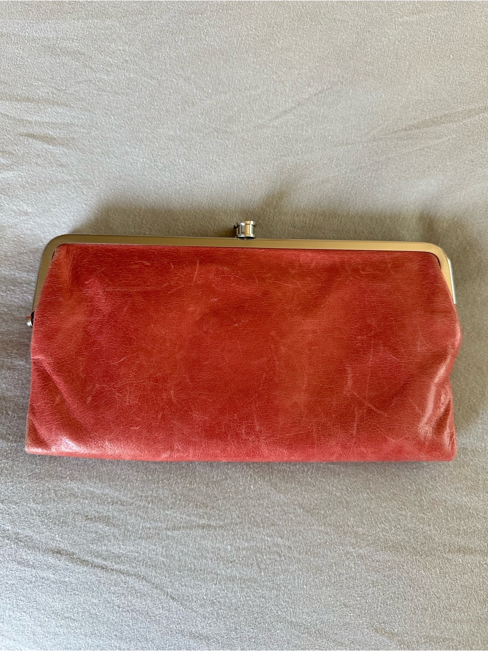 HOBO Coral Leather Kiss-Lock Clutch Wallet